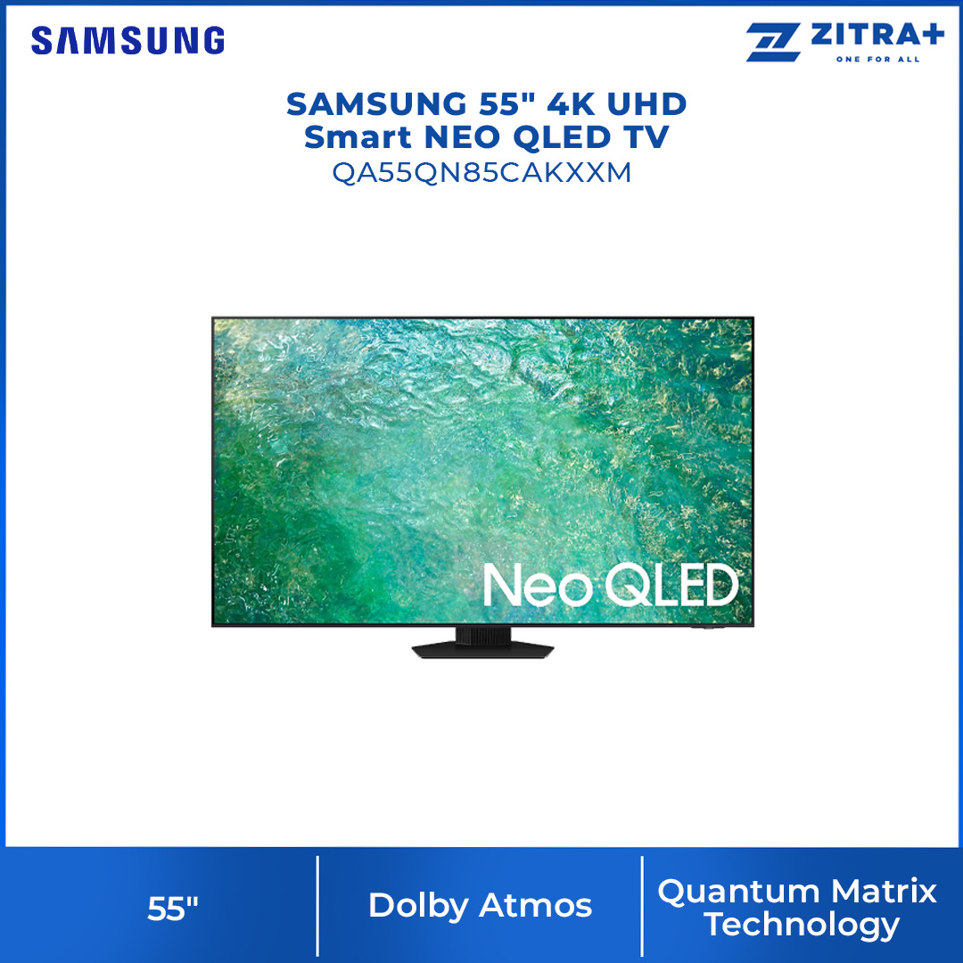 SAMSUNG 55" 4K UHD Smart NEO QLED TV QA55QN85CAKXXM | Dolby Atmos | Smart Hub | HDMI | USB | WiFi | HDR | Smart TV with 2 Year Warranty