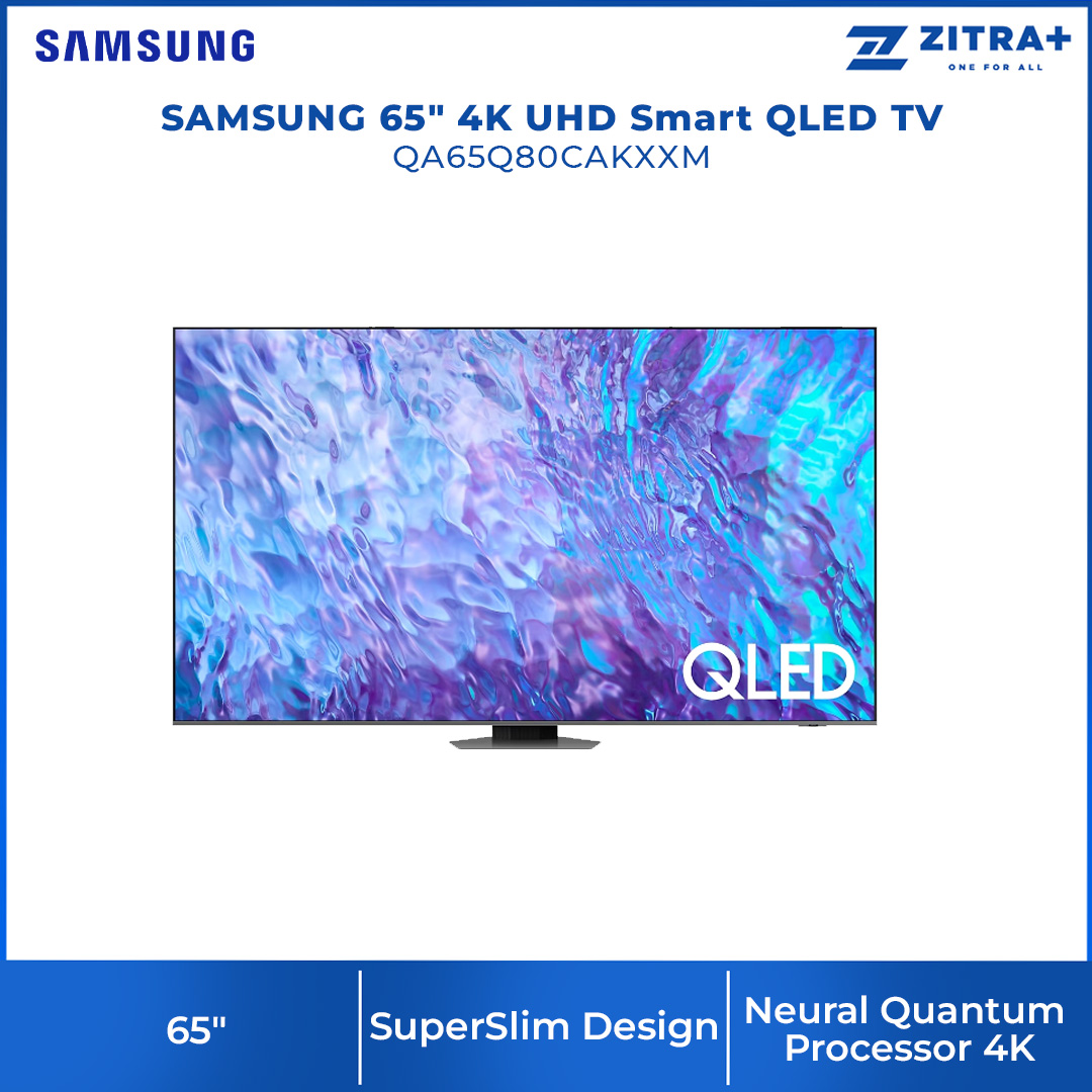 SAMSUNG 65" 4K UHD Smart QLED TV QA65Q80CAKXXM | Tizen™ Smart TV | Dolby Atmos | Smart Hub | SmartThings | HDR | HDMI | Smart TV with 2 Year Warranty