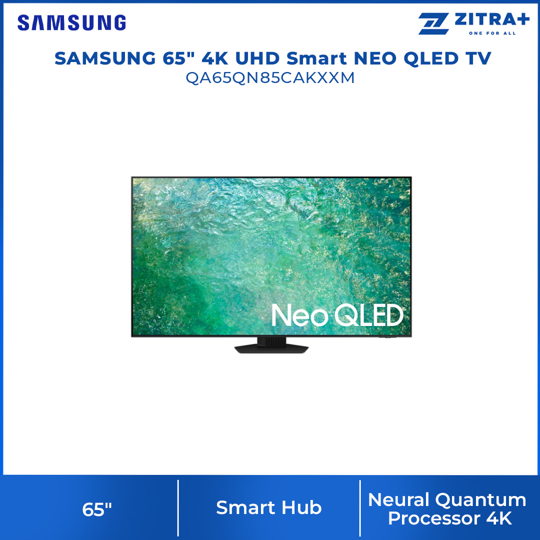SAMSUNG 65" 4K UHD Smart NEO QLED TV QA65QN85CAKXXM | Tizen™ Smart TV | Dolby Atmos | Smart Hub | SmartThings | HDR | HDMI | Smart TV with 2 Year Warranty