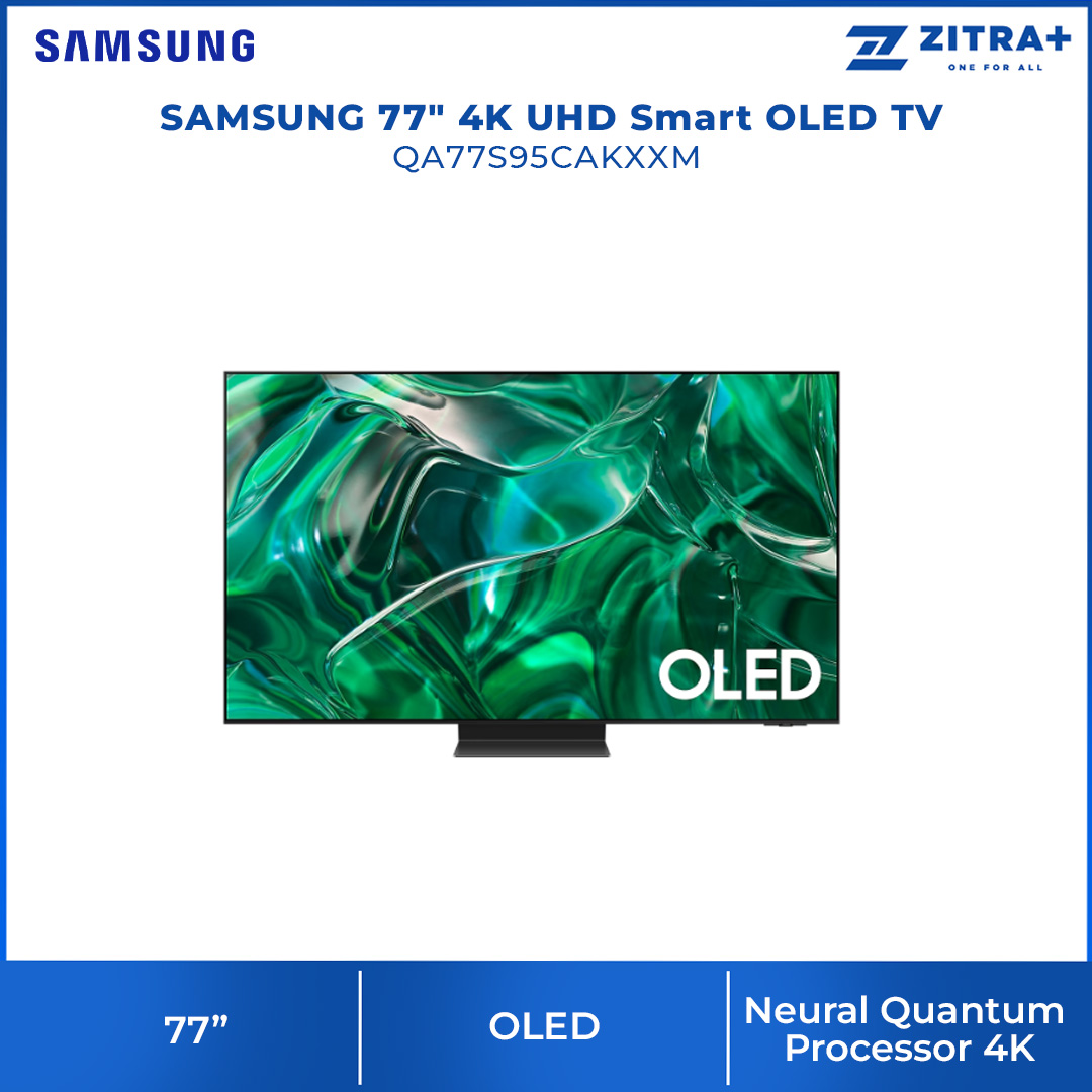 SAMSUNG 77" 4K UHD Smart OLED TV QA77S95CAKXXM | Infinity One Design | Dolby Atmos | Smart Hub | SmartThings | HDR | HDMI | Smart TV with 2 Year Warranty