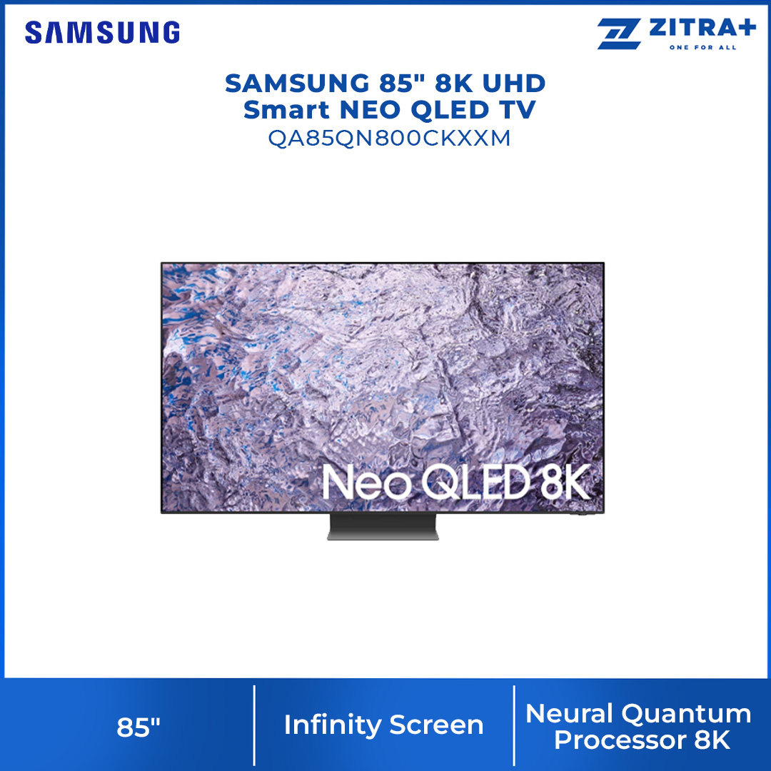 SAMSUNG 85" 8K UHD Smart QLED TV QA85QN800CKXXM | Anti Reflection | Dolby Atmos | Smart Hub | SmartThings | HDR | HDMI | Smart TV with 2 Year Warranty