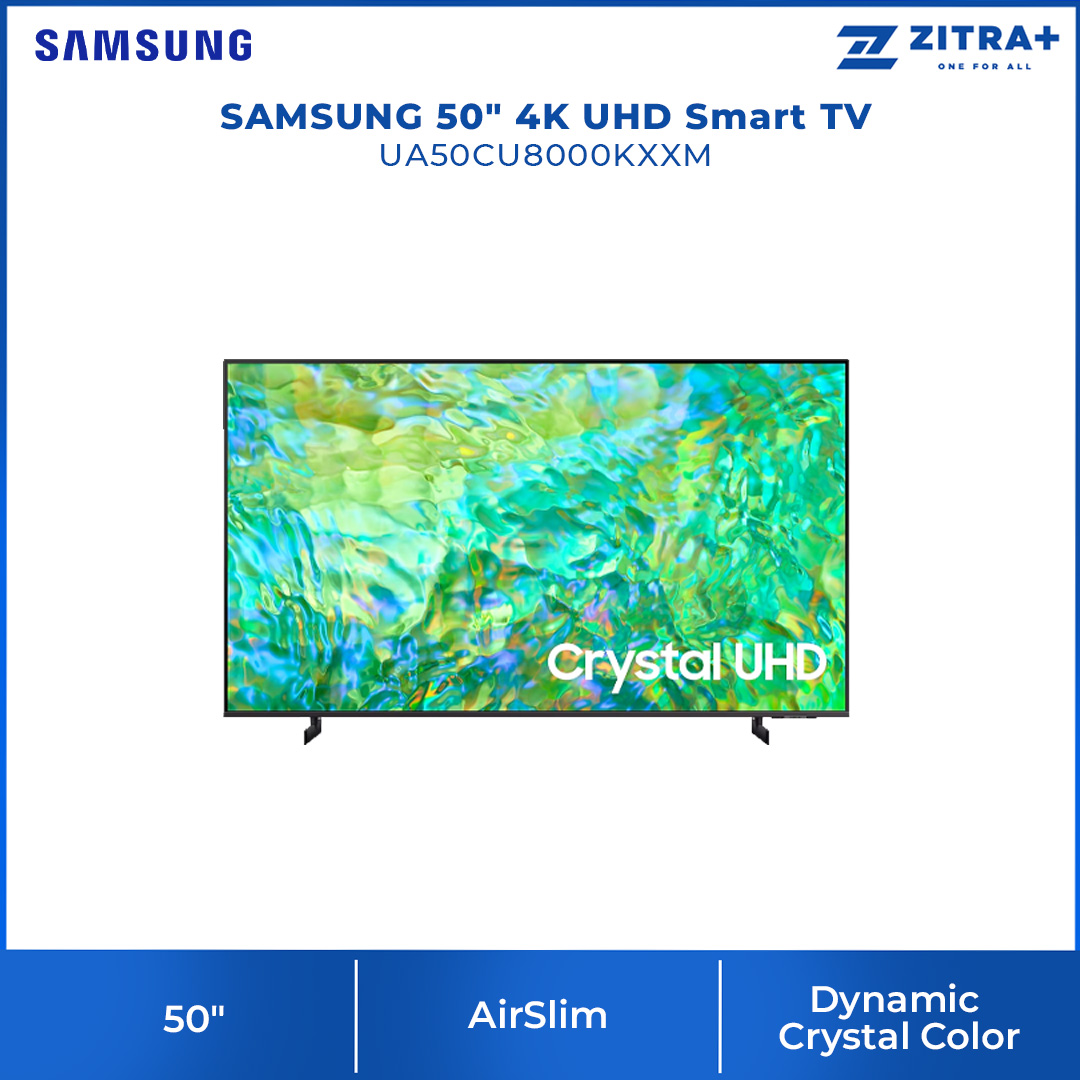 SAMSUNG 50" 4K UHD Smart TV UA50CU8000KXXM | AirSlim | Smart Hub | Web Browser | SmartThings | Smart TV with 2 Year Warranty