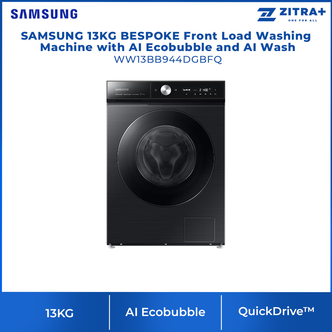 SAMSUNG 13KG BESPOKE Front Load Washing Machine with AI Ecobubble and AI Wash WW13BB944DGBFQ | AI Wash | AI Control | QuickDrive | AI Eco Bubble™ | Hygiene Steam | Washer with 1 Year Warranty