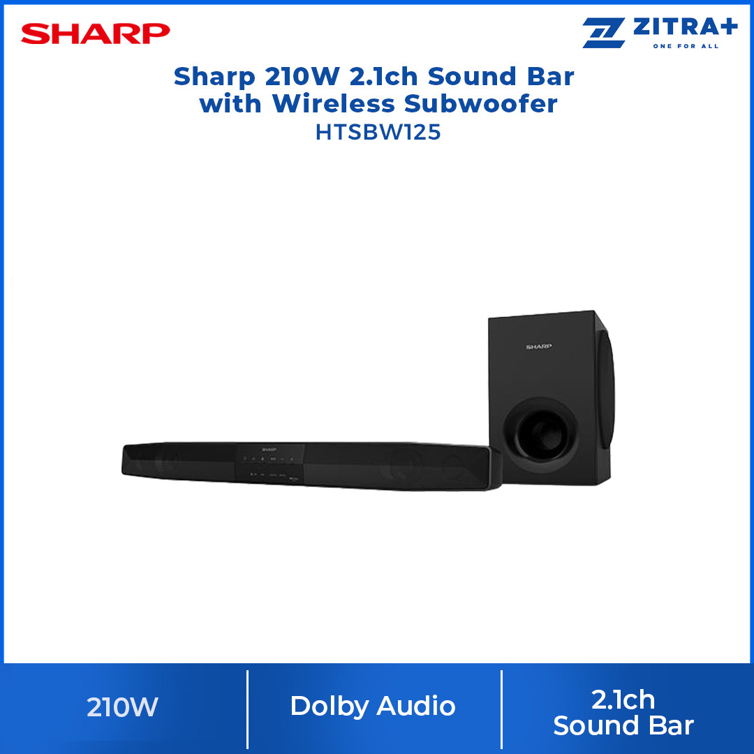 Sharp 210W 2.1ch Sound with Wireless Subwoofer |