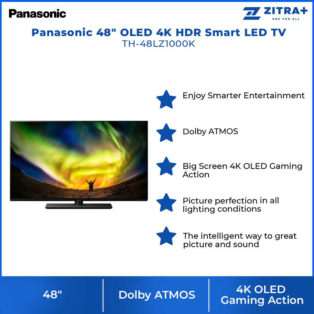 Panasonic 48" OLED 4K HDR Smart LED TV TH-48LZ1000K | Dolby ATMOS | Enjoy Smarter Entertainment | Big Screen 4K OLED Gaming Action | Smart TV With 1 Year Warranty