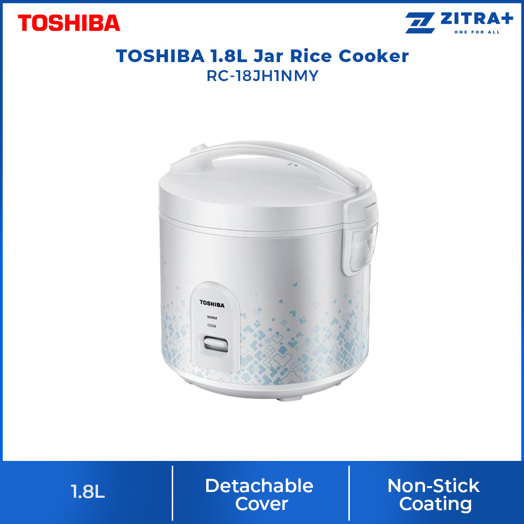 TOSHIBA 1.8L Jar Rice Cooker RC-18JH1NMY | Keep Warm Function Up to 6 Hours | Non Stick Inner Pot | Detachable Cover | Rice Cooker with 1 Year General Warranty