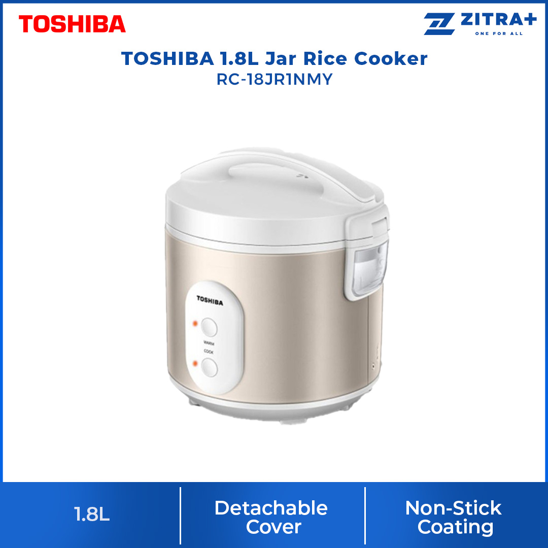 TOSHIBA 1.8L Jar Rice Cooker RC-18JR1NMY | 1.7mm Inner Pot | Non-Stick Coating | Rice Cooker with 1 Year Warranty