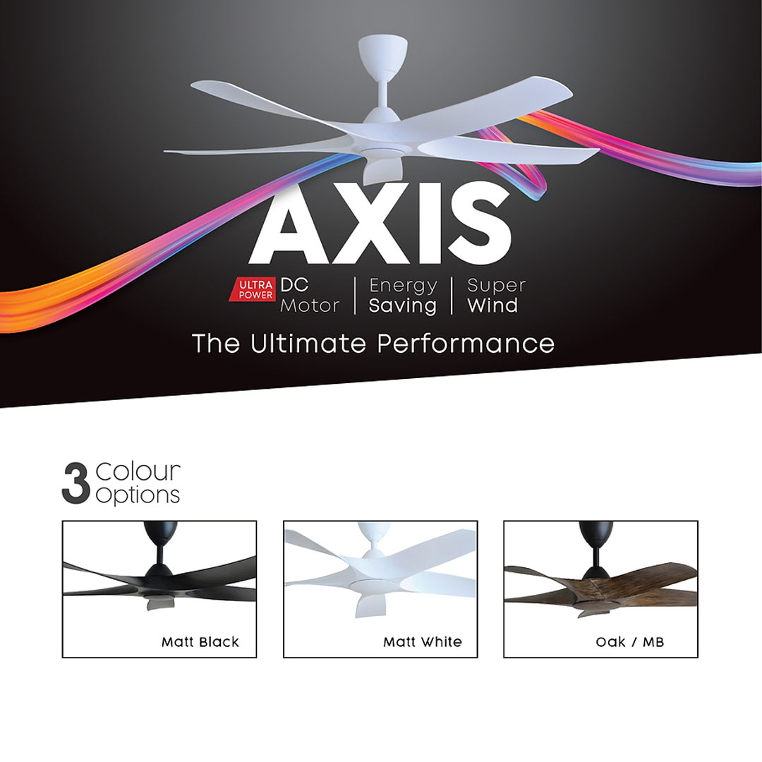 ALPHA (ALKOVA ) 56" 5 Blades Ceiling Fan Axis-5B/56 | Energy Saving | Silent Operation | Super Wind | Natural Wind | Timer | Forward Reverse | Ceiling Fan with 1 Year Warranty