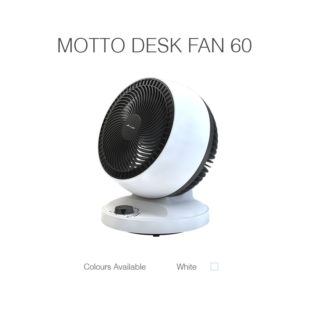 ALPHA 7" Desk Fan  MOTTO DESK FAN 60 | Auto Swing | Power : Max 30W | 3 Speed | 3 Blades | 90 Degree Vertical Oscillation | 60 Degree Horizontal Oscillation | Desk Fan with 1 Year Warranty