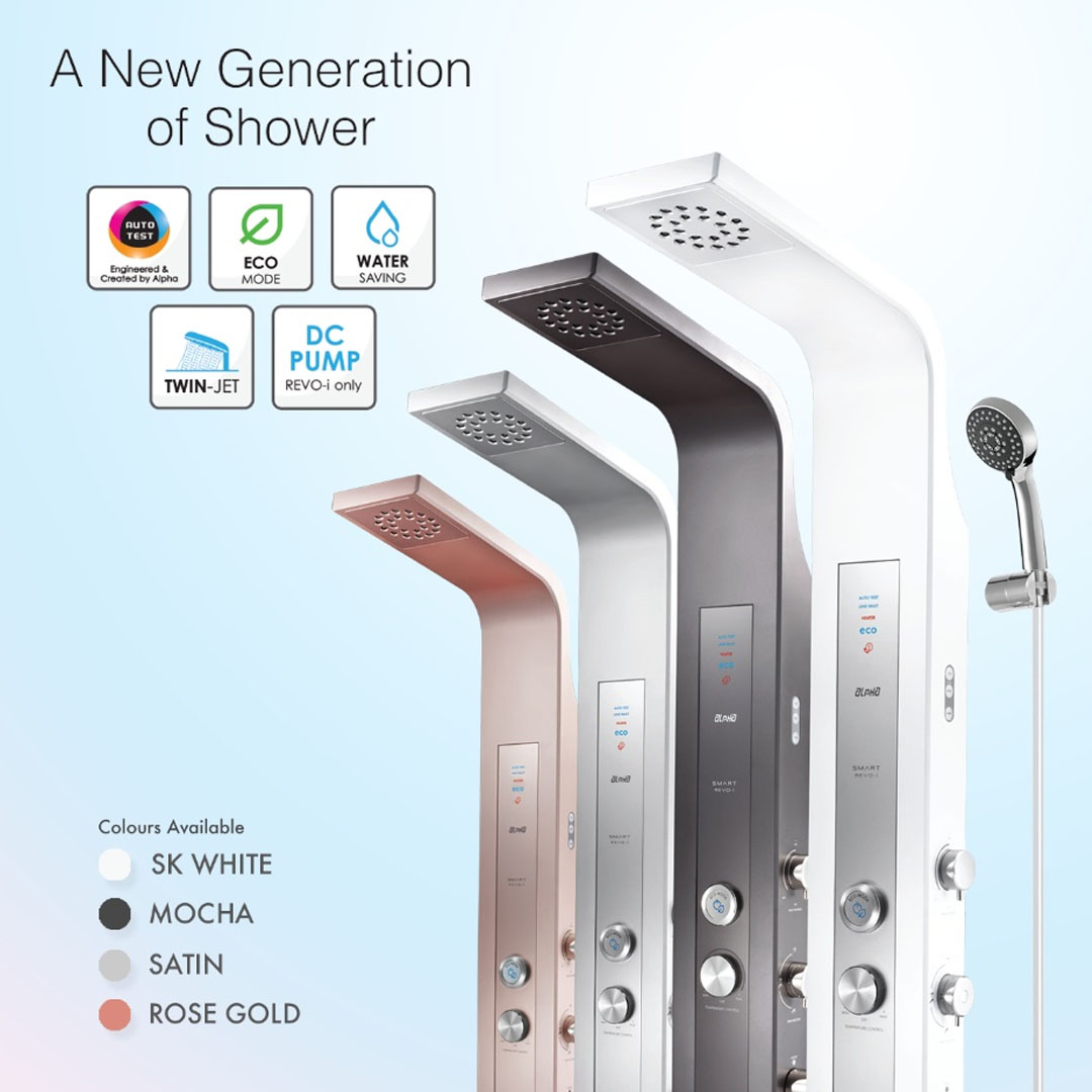 ALPHA 80W DC Pump Water Heater  SMART REVO i | Water Saving | Eco Mode | Slash Proof | Safety Auto-Cut Off | Anti-Leak Tank | Silent Mode | Water Heater with 1 Year Warranty