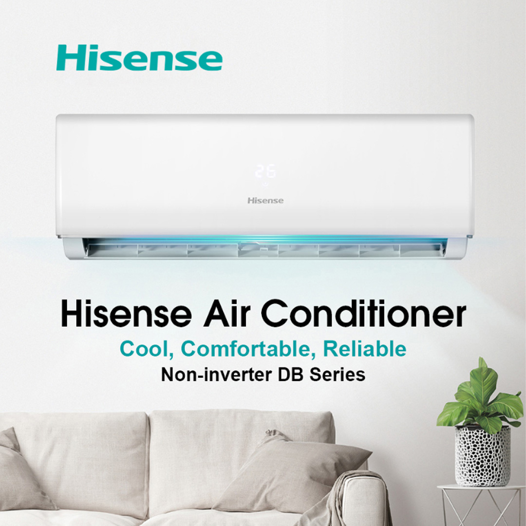 HISENSE 1.5HP R32 Non-Inverter Wall Mount Air Conditioner  AN13DBG1 | Fast Cooling |  Large Blade | LED display | Air Conditioner with 2 Years Warranty