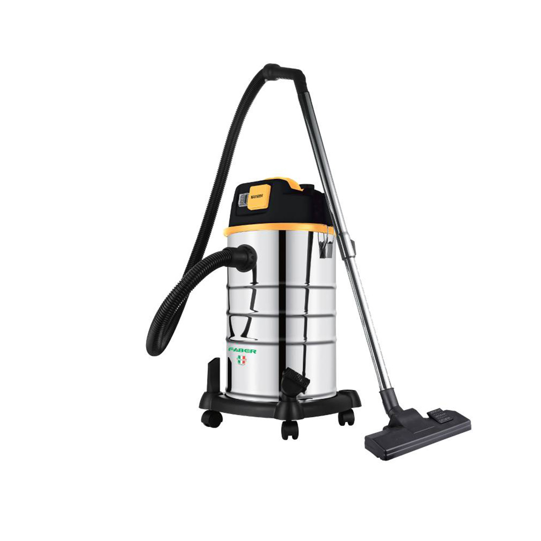 FABER 1600W Wet & Dry Vacuum FVC WD POWERVAC 830 | Stainless Steel Tank | Extra Socket on Easy Power Extension | With Air-Blowing Function | Vacuum with 1 Year Warranty