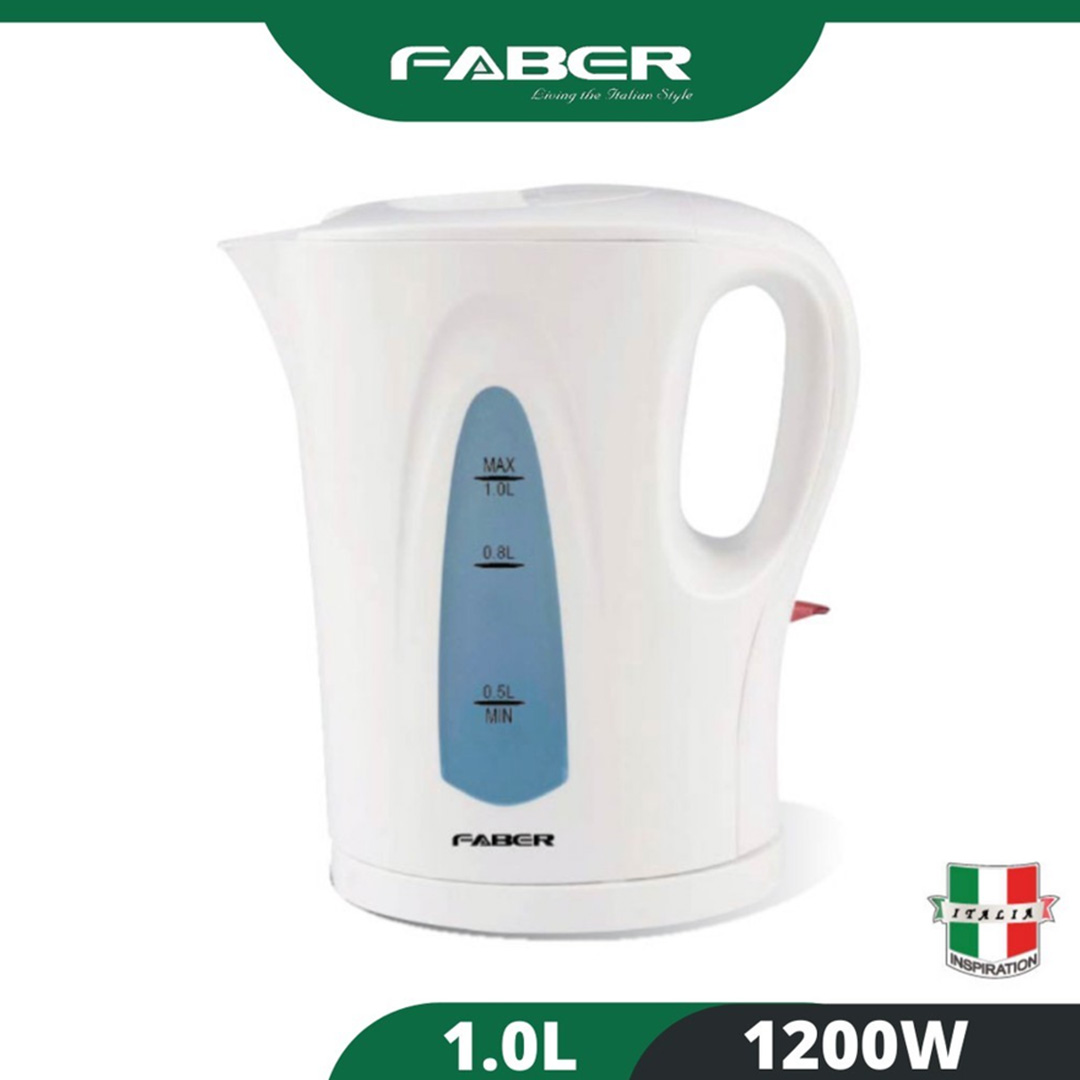 FABER 1L Kettle FCK 101 | Water Level Indicator | SUS 304 Heating Element | Cord Storage & Anti Drip Design | Kettle with 1 Year Warranty