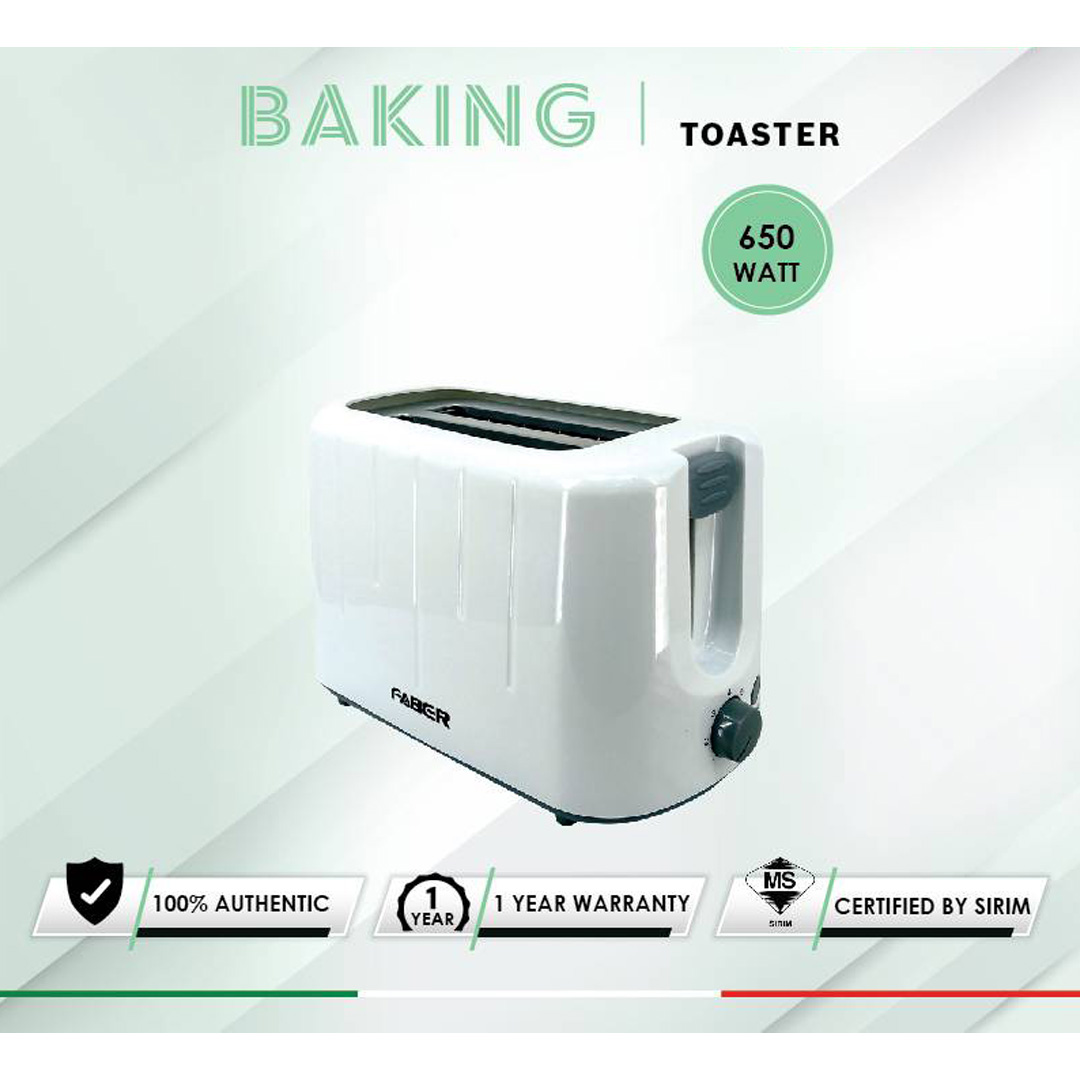 FABER 2 Slice Bread Toaster FT 35 | Adjustable Browning Control with 6 Setting | Removable Crumb Tray for Easy Cleaning | With Cancel Function | Cool Touch Body | Bread Toaster with 1 Year Warranty