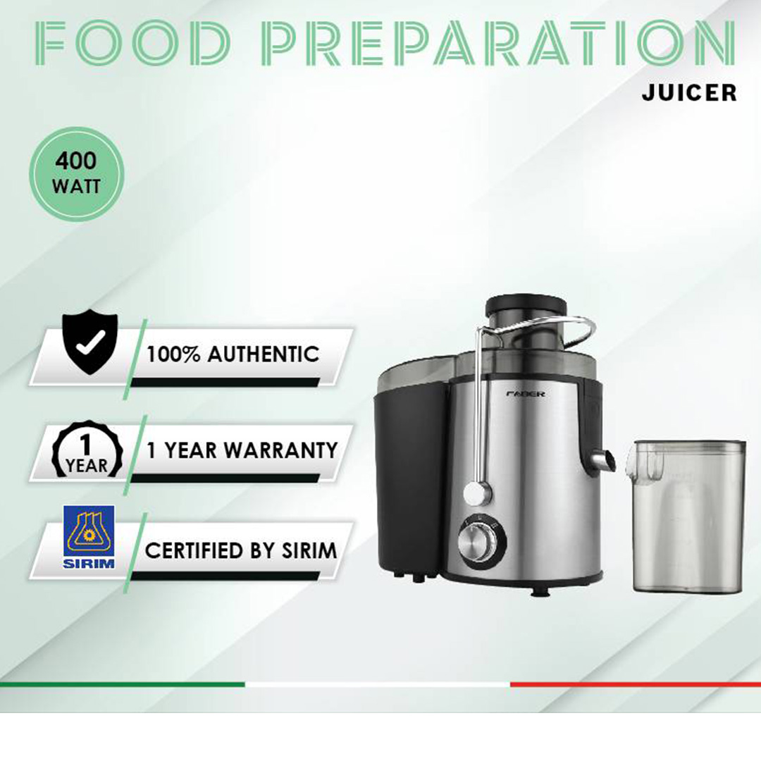 FABER 1.5L Juice Extractors FJE 9480 | 2-Speed Control | 65mm Diameter Extra Large Feeding Tube | 1.5L Pulp Container | Juice Extractors with 1 Year Warranty