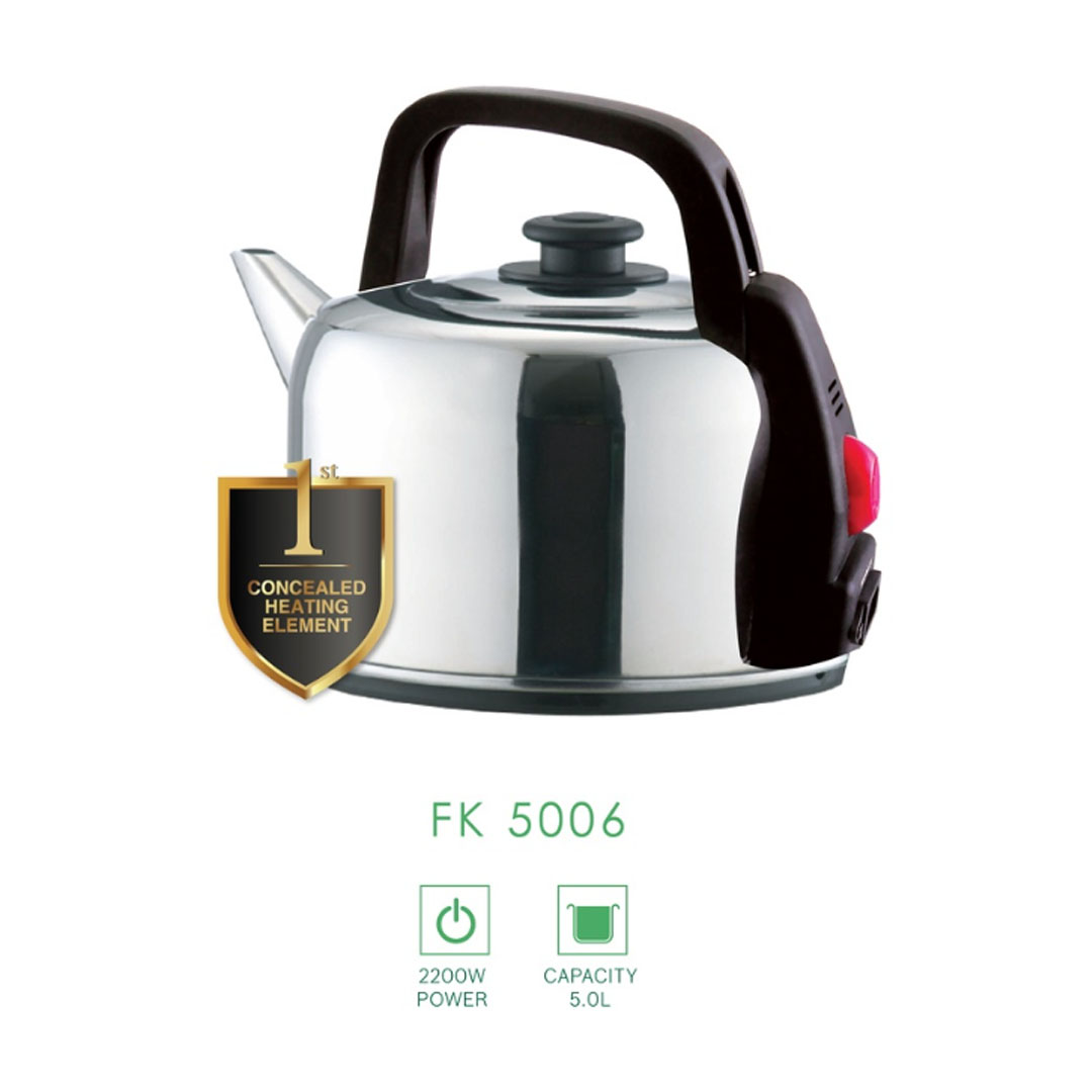 FABER 5L Kettle FK 5006 | Easy Boiling | Double Boil Dry Protection | Auto Switch-off | Cool Touch Base | Kettle with 1 Year Warranty