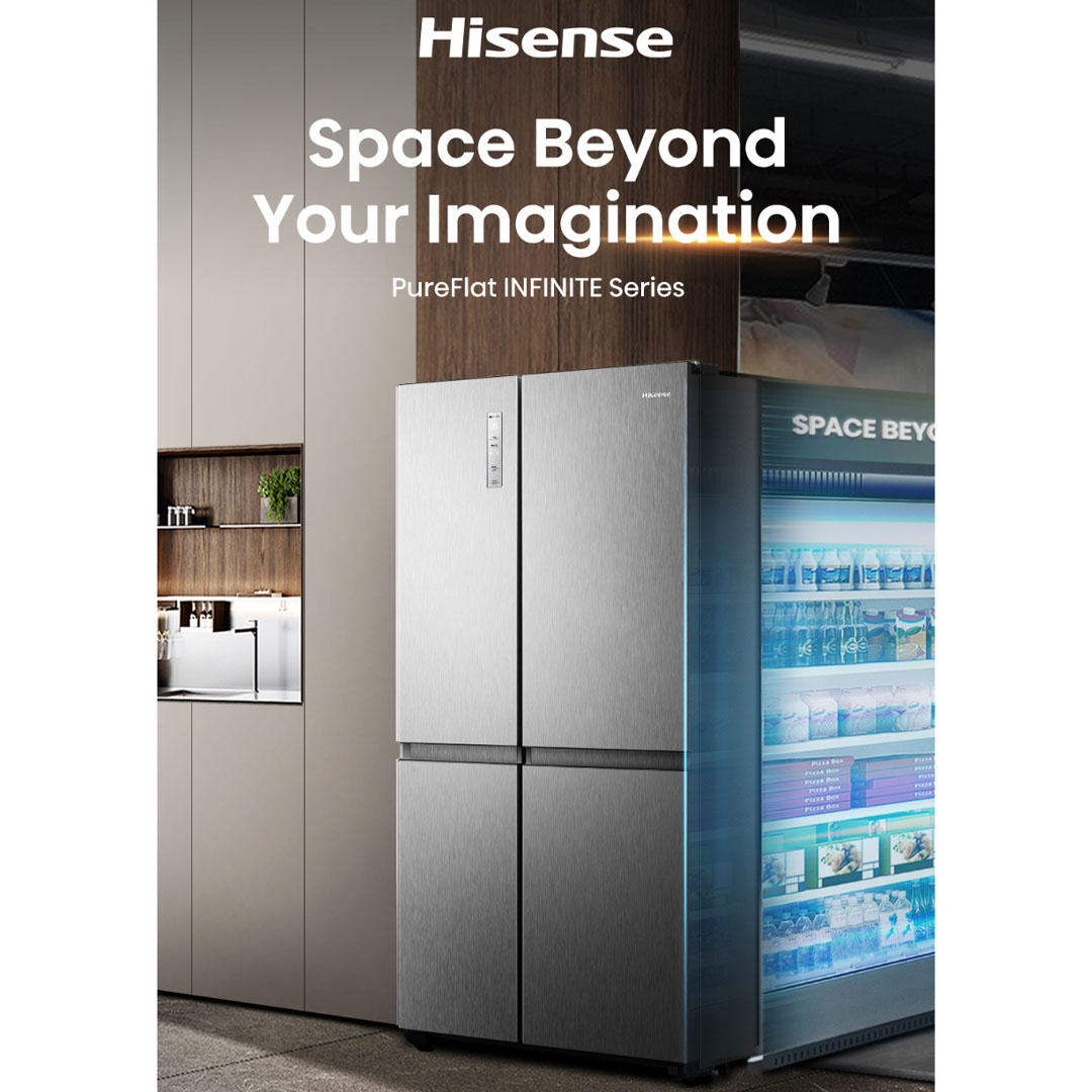 HISENSE 780L Side by Side Inverter Refrigerator RS868N4ASV | Deodorizing Filter | Electronic Touch Control | Led Lighting | Refrigerator with 3 Years Warranty