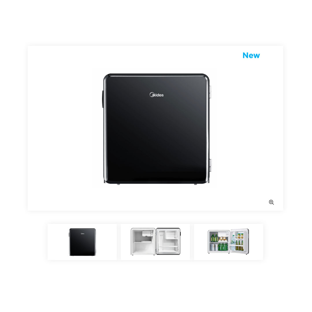 Midea 60L Mini Bar Refrigerator  MDRD88FGD30 |  Separate Chiller Compartment | R40 Large Rounded Cabinet Shell | Self-Closing Stainless Steel Side Singe | Refrigerator with 1 Year Warranty