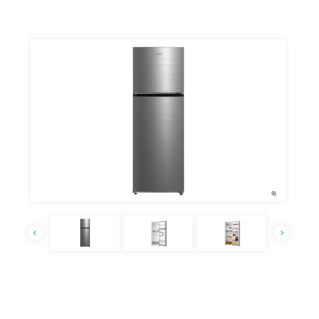 Midea 400L 2 Doors Inverter Top Mount Refrigerator  MDRT489MTB46-MY | Inverter Quattro | Active-C Fresh | Big Cooling Zone | Big Ice Tray | Smart Sensor | Electronic Control | Special Egg Tray | Highlight LED | Refrigerator with 1 Year Warranty