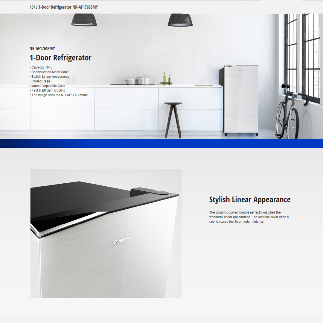 Panasonic 164L 2 Doors Top Mount Inverter Refrigerator with AI ECONAVI NR-AF176SSMY | | Stylish Linear Appearance | Jumbo Vegetable Case | Fast & Efficient Cooling | Refrigerator With 1 Year Warranty