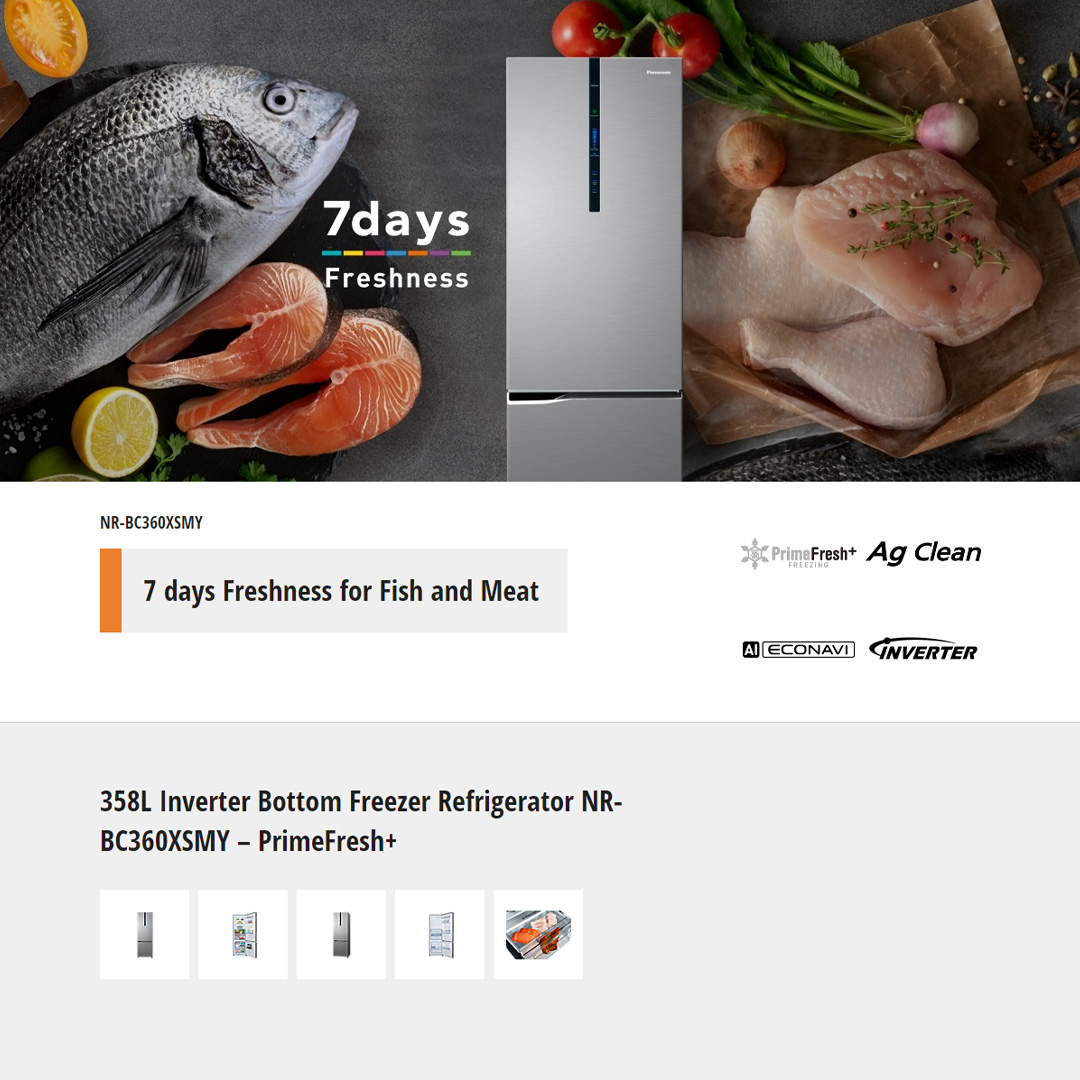 Panasonic 358L 2 Doors Top Mount Inverter Refrigerator with AI ECONAVI  NR-BC360XS | Prime Fresh+ Keeps Food Fresh with Faster Soft Freezing | Cook Healthy Meals Every Day with Prime Fresh+ | Anti-bacterial Effect | Refrigerator With 1 Year Warranty