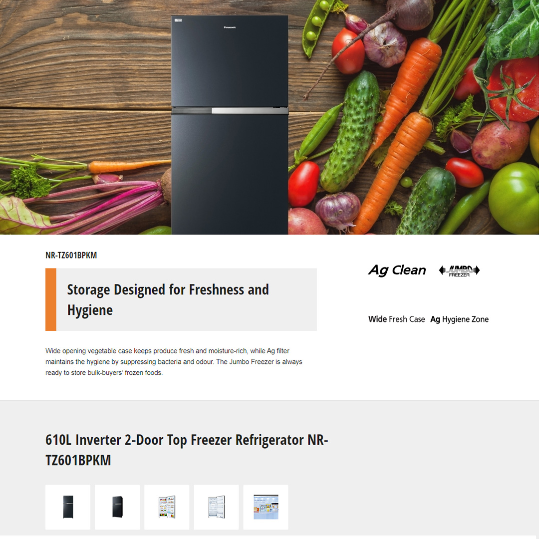 Panasonic 610L 2 Doors Top Mount Inverter Refrigerator with AI ECONAVI NR-TZ601BPKM | Eat Healthier with Fresh,Clean Storage | Clean Air for Your Food | Enjoy the Extra-Cold Delight | Bigger Freezer for the Whole Family | Refrigerator With 1 Year Warranty