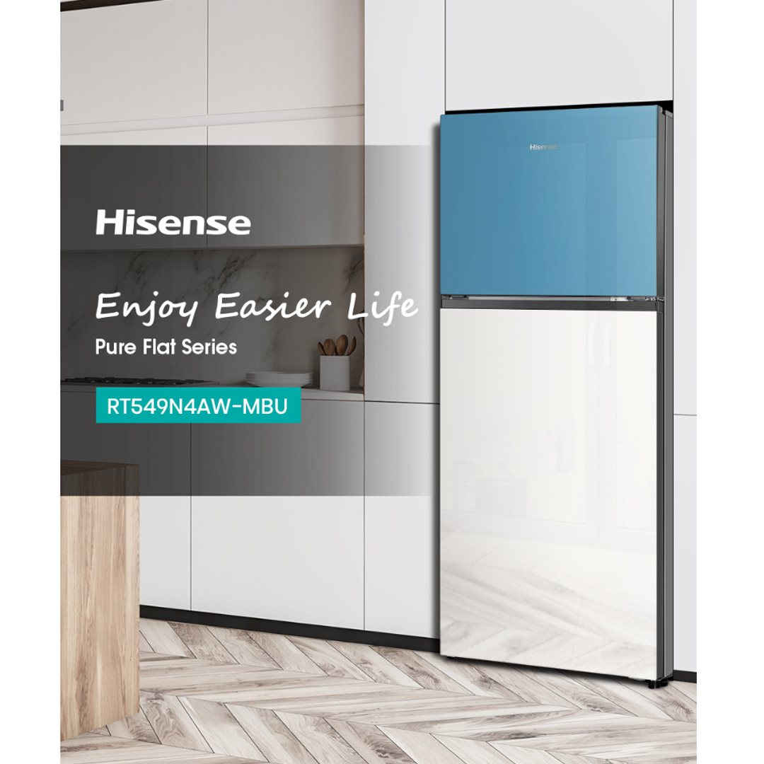 HISENSE 500L 2 Doors Top Mount Durable Inverter Refrigerator RT549N4AW-MBU | Multi Air Flow | Deodorizing Filter | Moisture Fresh Crisper | Durable Inverter | LED Lighting | Removable Twist Ice Maker | Refrigerator with 3 Year Warranty