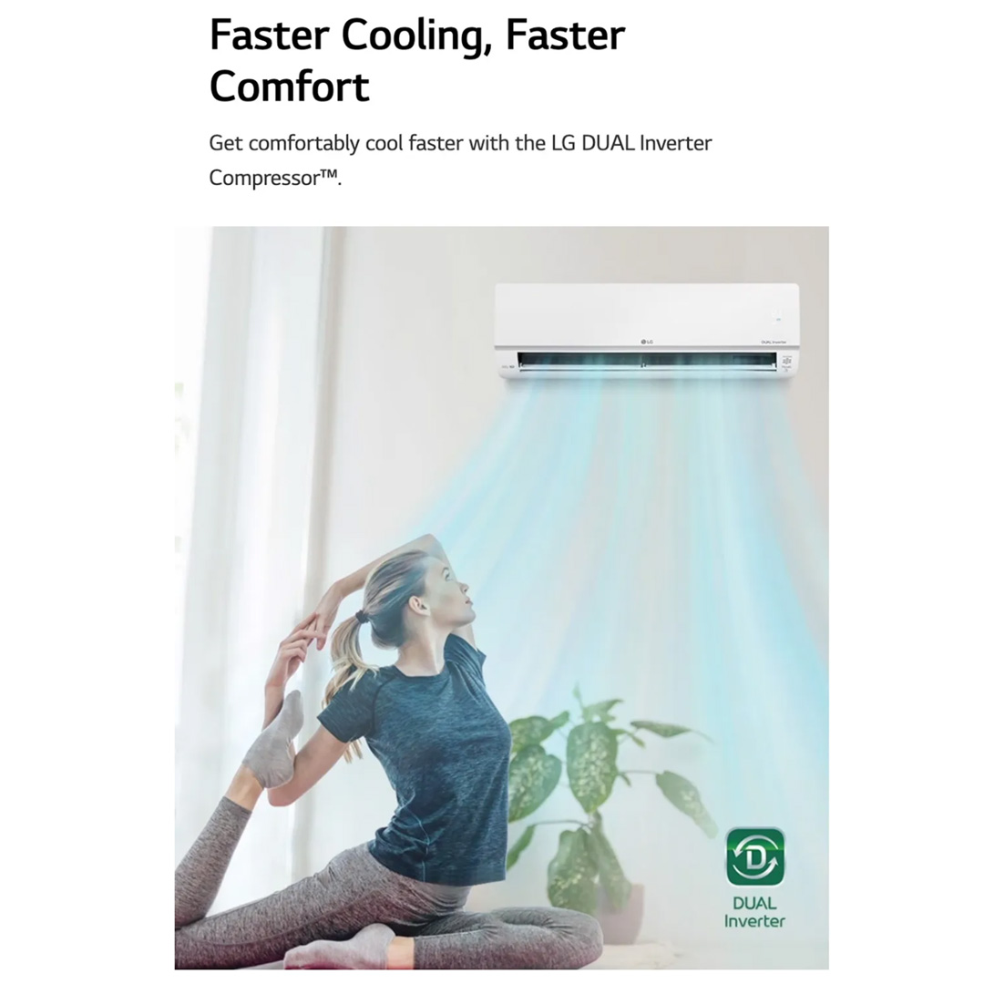 LG 1.5HP R32 Dual Inverter Wall Mount Air Conditioner S3NQ12JA3AD / S3UQ12JA3AD | Fast Cooling | Dehumidifier | Auto Cleaning | Air Conditioner with 2 Year Warranty