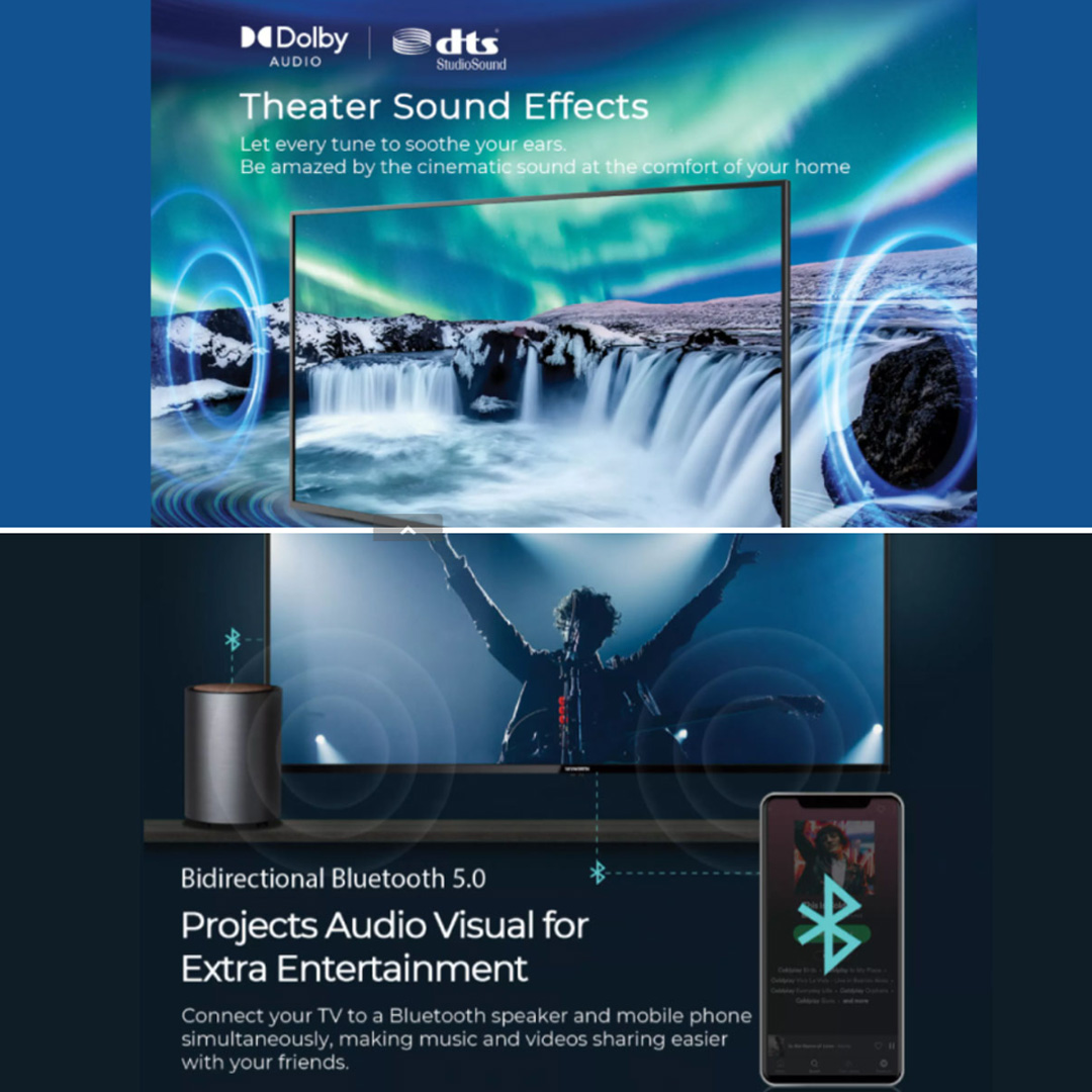 SKYWORTH 50" 4K UHD Android LED TV 50SUC6500 | Chameleon Ectreme | Direct LED | Dolby Digital | Android 10.0 | Voice Search | Google Assistant | Bluetooth 5.0 | Boardless Design | HDMI | USB | Smart TV with 2 Year Warranty