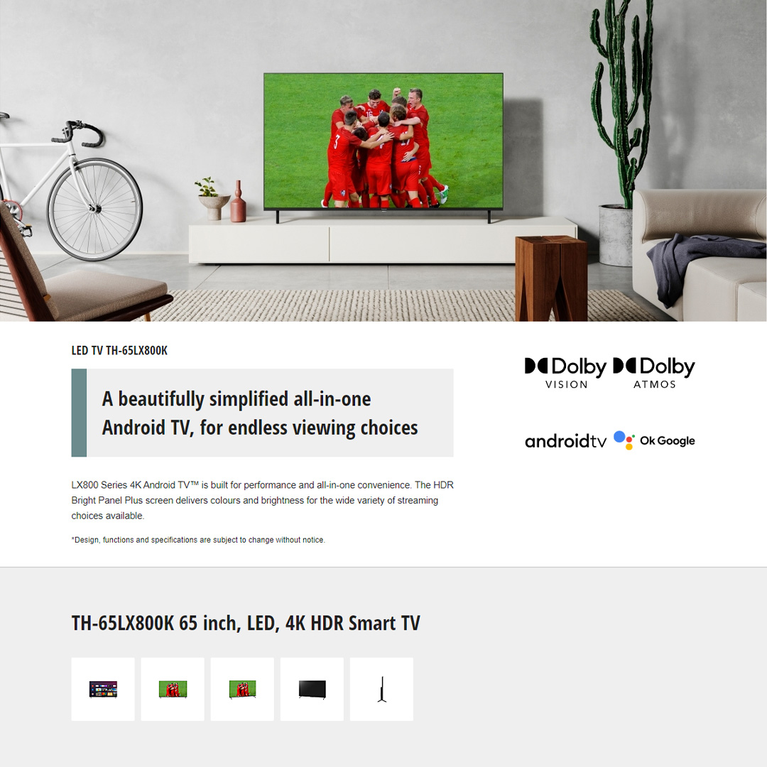 Panasonic 65" 4K HDR Smart LED TV  TH-65LX800K | Dolby ATMOS | Enjoy Smarter Entertainment |  Big screen entertainment with sound - Surround sound | Smart TV with 1 Year Warranty