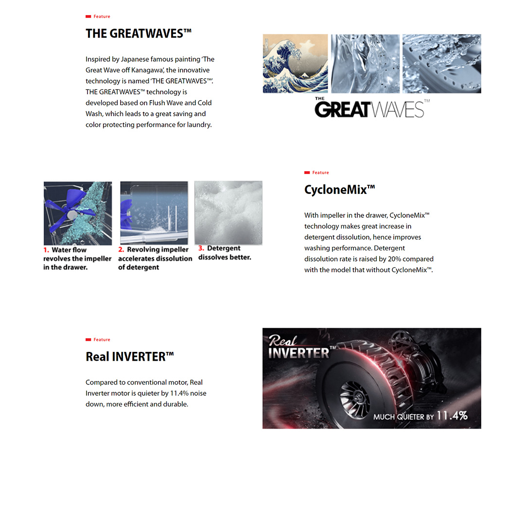 TOSHIBA 11KG/7KG Front Load THE GREATWAVES Real Inverter Washer Dryer TWD-BJ120M4M | 12 minutes Quick Wash  CycloneMix™ | Washer Dryer with 2 Year General & 10 Year Motor Warranty