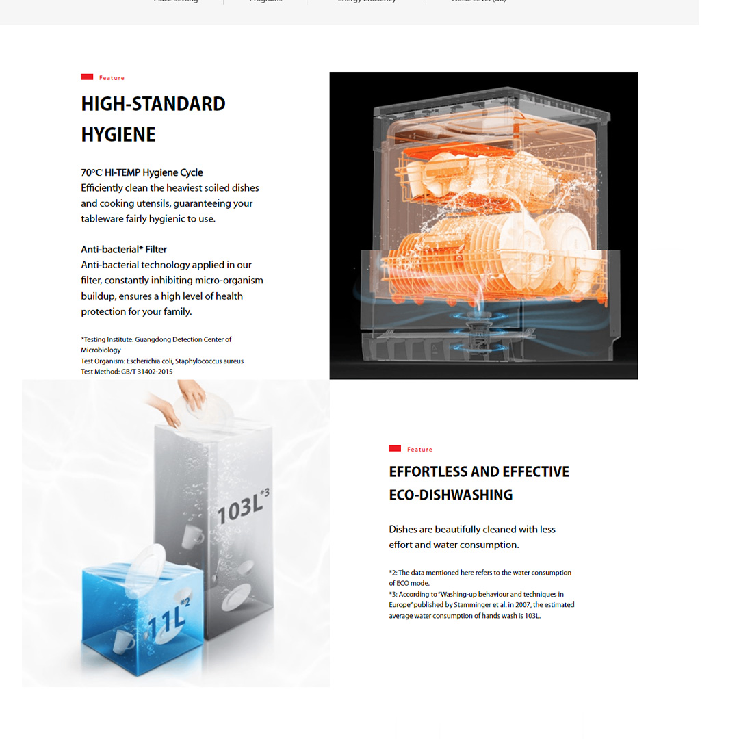 TOSHIBA 14 Place Setting Standing Dishwasher DW-14F2(BS)-MY | UV-LED Light | Anti-Bacterial Filter | Hi-Temp Hygiene Cycle | Standing Dishwasher with 1 Year Warranty