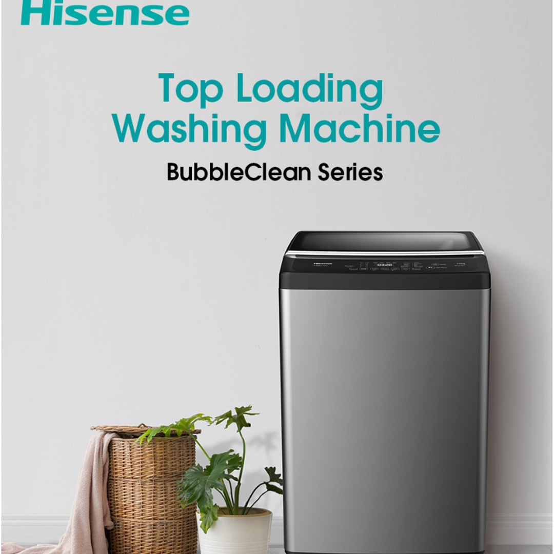 HISENSE 13KG Top Load Washing Machine with HIJAB Mode WTJA1301T | Double Magic Filter | Tub Clean | Delicates | Auto Balance | Air Dry | Pearl Drum | Wide Voltage | Blubble Clean | Extra Soft | Double Magic Filter | Washing Machine with 2 Year Warranty