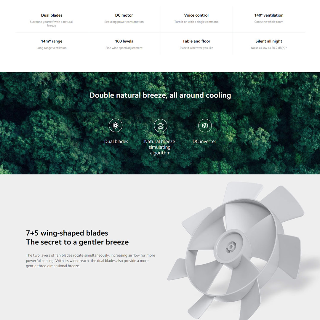 Xiaomi 20m3/min Mi Smart Standing Fan 2 Lite JLLDS01XY | 7 Blades | Intelligent Apps Control | 3 Mode Wind Speed | 15 Meter Distance Air Coverage | Standing Fan with 1 Year Warranty