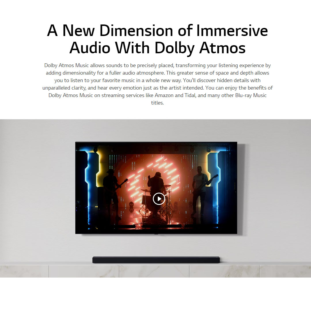 LG 440W Sound Bar with Dolby Atmos & DTS Virtual:X SP8A | AI Sound Pro | Dolby ATMOS | Meridian | Sound Bar with 1 Year Warranty