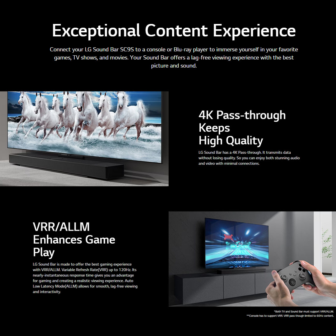 LG 400W Sound Bar with WOW Symphony SC9S | Dolby Atmos | Dolby Digital | Soundbar Mode Control | HDMI | Wi-Fi | Sound Bar with 2 Year Warranty