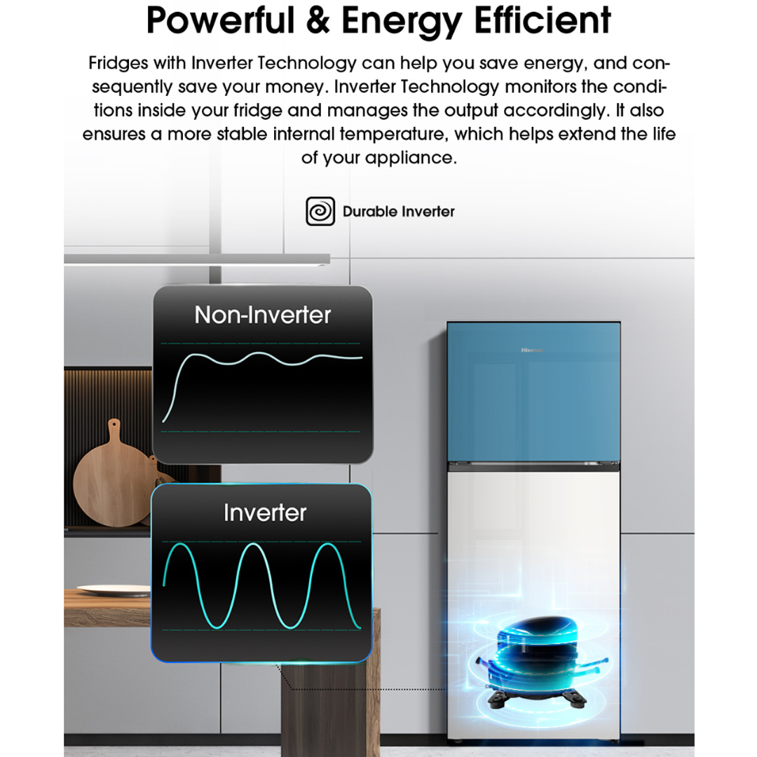 HISENSE 500L 2 Doors Top Mount Durable Inverter Refrigerator RT549N4AW-MBU | Multi Air Flow | Deodorizing Filter | Moisture Fresh Crisper | Durable Inverter | LED Lighting | Removable Twist Ice Maker | Refrigerator with 3 Year Warranty