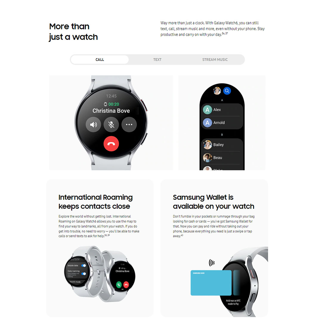 SAMSUNG Galaxy Watch6 Bluetooth 40mm / 44mm | Bluetooth v5.3 | 20% larger 30% slimmer | Sapphire Crystal Glass | Smart Watch with 1 Year Warranty