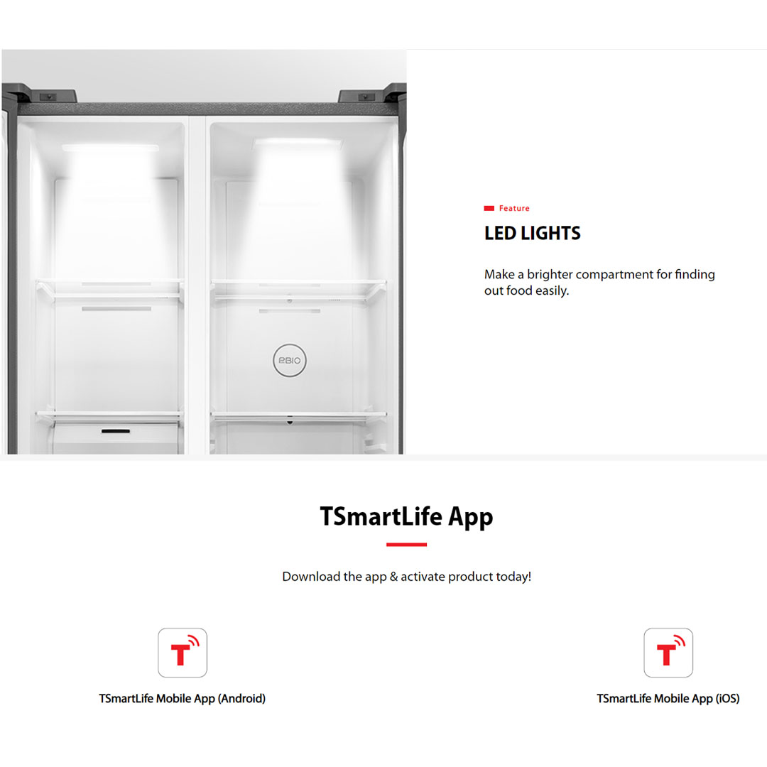 TOSHIBA 530L Side by Side Dual Inverter Refrigerator GR-RS600WI-PMY(37) | TSmartLife Smart Control | Smart Temperature Control | Seven-Layer Air Supply | Refrigerators With 1 Year Warranty