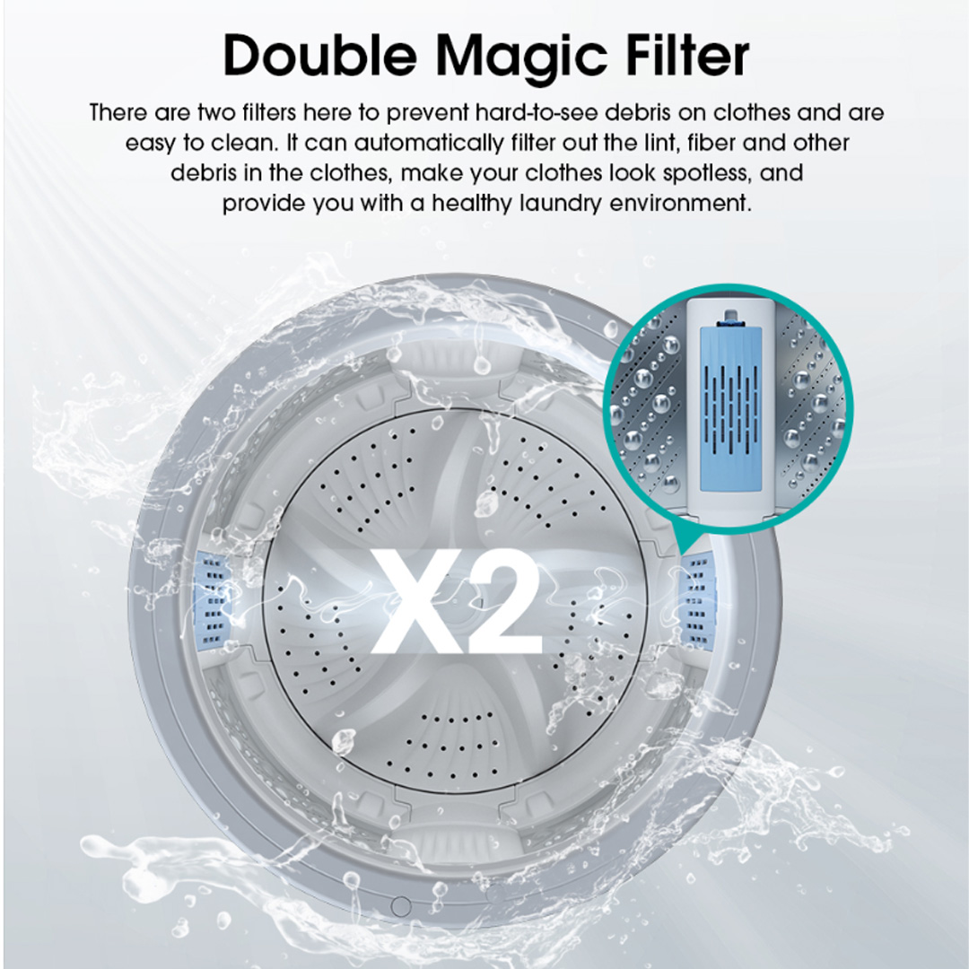 HISENSE 10.5KG Top Load DD Inverter Washing Machine WT5J1013DT | Tub Clean | Delay End | Memory Function | Soak Function | Powerful Waterfall | Mega Capacity | Bubble Clean | Extra Soft | Double Magic Filter | Washing Machine with 2 Year Warranty