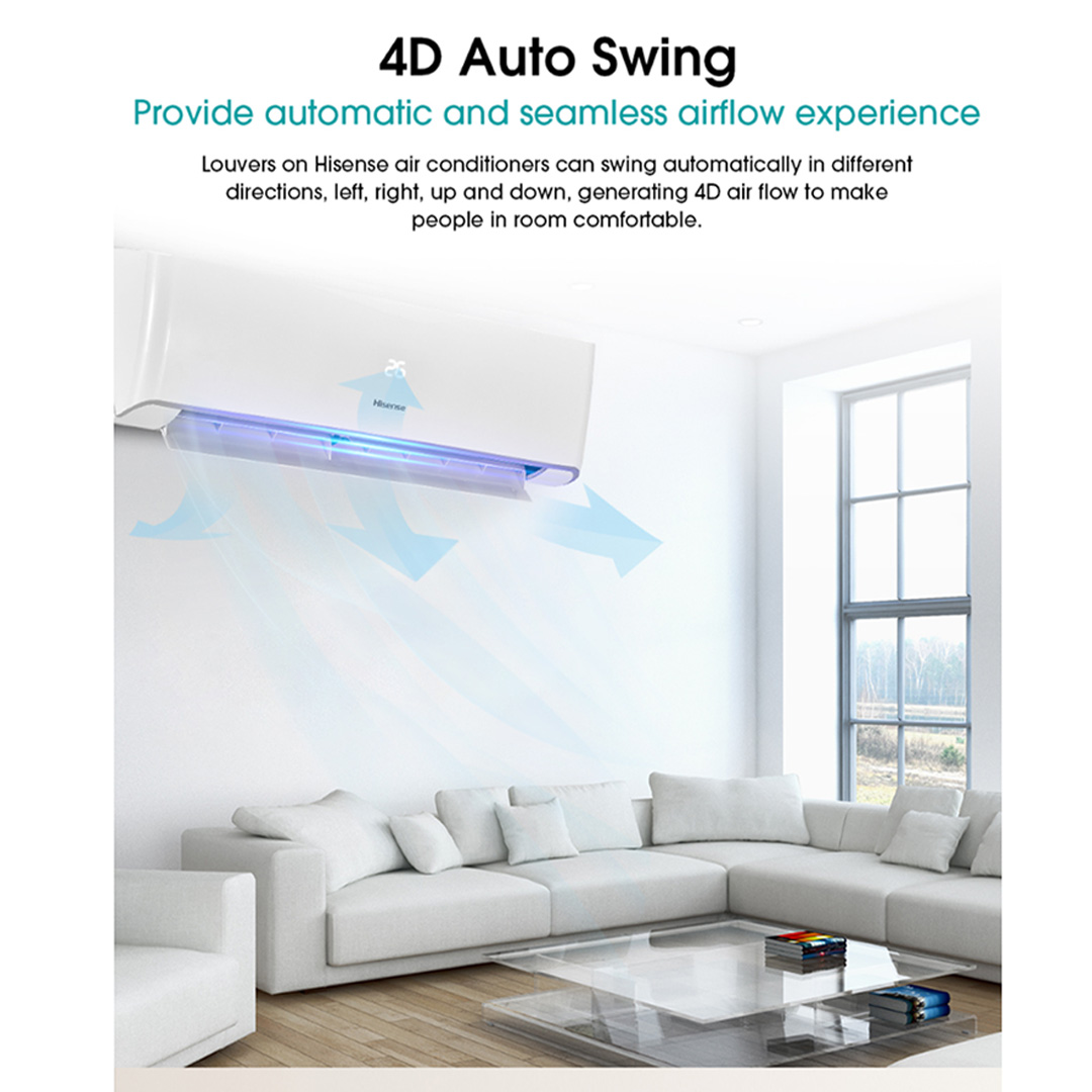 HISENSE 2HP R32 Inverter Wall Mount Air Conditioner AI20KAGS | App Control | Auto Clean | Fast Cooling | Energy Saving Up T0 38% | Air Conditioner with 2 Years Warranty