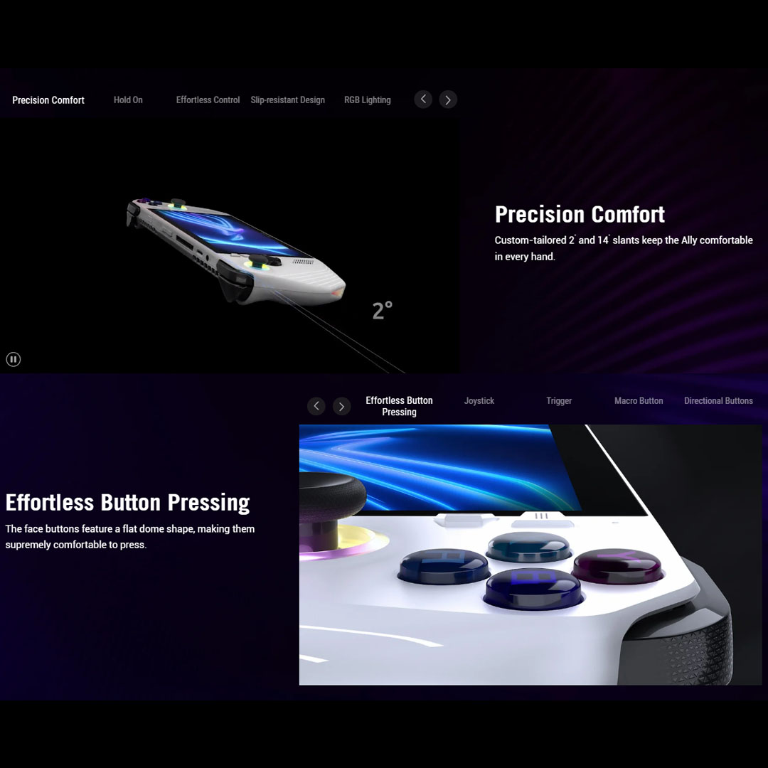 ASUS 16GB+512GB ROG Ally (2023) RC71L-NH005W | Windows 11 | AMD Ryzen™ Z1 Extreme Processor |  40WHrs | Console with 1 Year Warranty