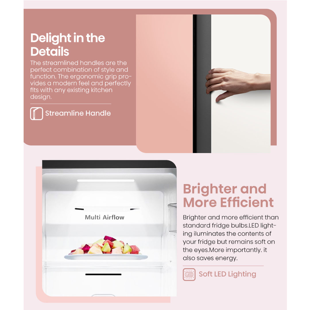 HISENSE 620L Side by Side Inverter Refrigerator RS688N4AW-PU | Deodorizing Filter | Electronic Touch Control | Led Lighting | Refrigerator with 3 Years Warranty