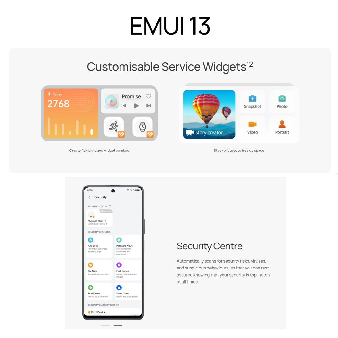 Huawei nova 11i | 8GB+256GB | 6.8" HUAWEi FullView Display | 48MP High-Res Photography | 16MP Selfie Camera | 5000 mAh Big Battery | 40W HUAWEI SuperCharge Turbo | 88db Big Volume | Smartphone with 1 Year Warranty