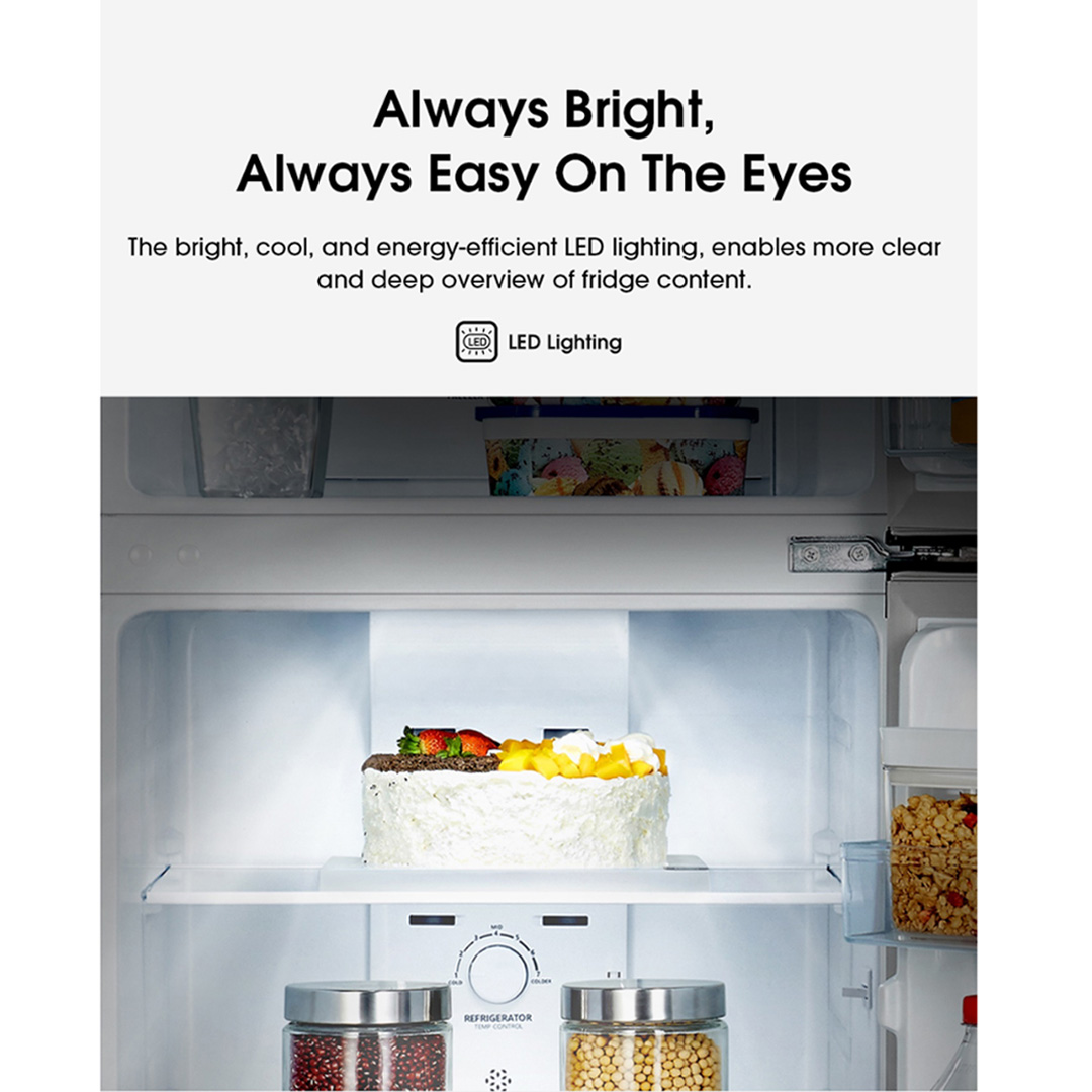 HISENSE 420L 2 Doors Top Mount Durable Inverter Refrigerator RT439N4ABN | Multi Air Flow | Deodorizing Filter | Moisture Fresh Crisper | Durable Inverter | LED Lighting | Fresh Zone | Refrigerator with 3 Year Warranty