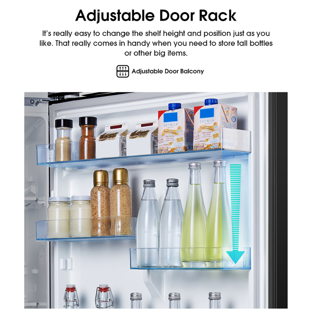 HISENSE 500L 2 Doors Top Mount Durable Inverter Refrigerator RT549N4ABU | Multi Air Flow | Deodorizing Filter | Moisture Fresh Crisper | Durable Inverter | LED Lighting | Removable Twist Ice Maker | Refrigerator with 3 Year Warranty