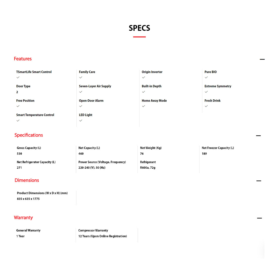TOSHIBA 530L Side by Side Dual Inverter Refrigerator GR-RS600WI-PMY(37) | TSmartLife Smart Control | Smart Temperature Control | Seven-Layer Air Supply | Refrigerators With 1 Year Warranty