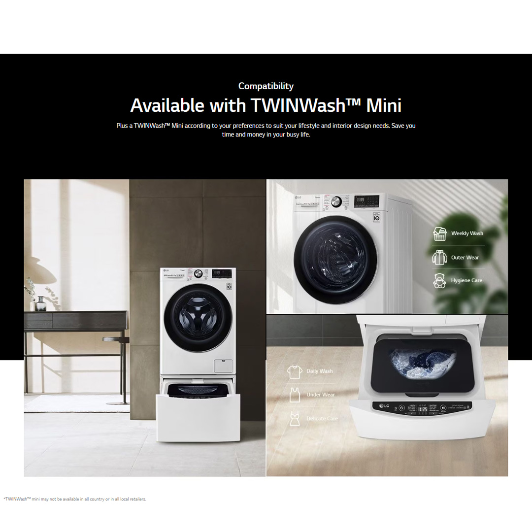 LG 10KG/6KG Front Load Washer Dryer with AI Direct Drive  FV1410H3P | Steam™ | TurboWash™ | 360 Full Stainless Lifter | Washer Dryer with 1 Year Warranty