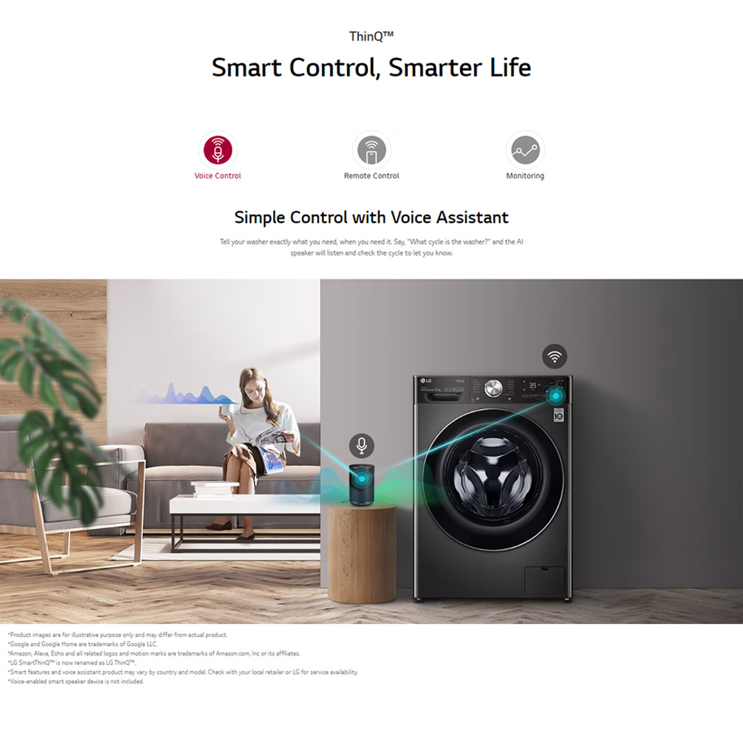 LG 13KG/8KG Front Load Washer Dryer with AI Direct Drive FV1413H2BA | Steam+™ | TurboWash™ | 360 eZDispense™ | Washer Dryer with 1 Year Warranty