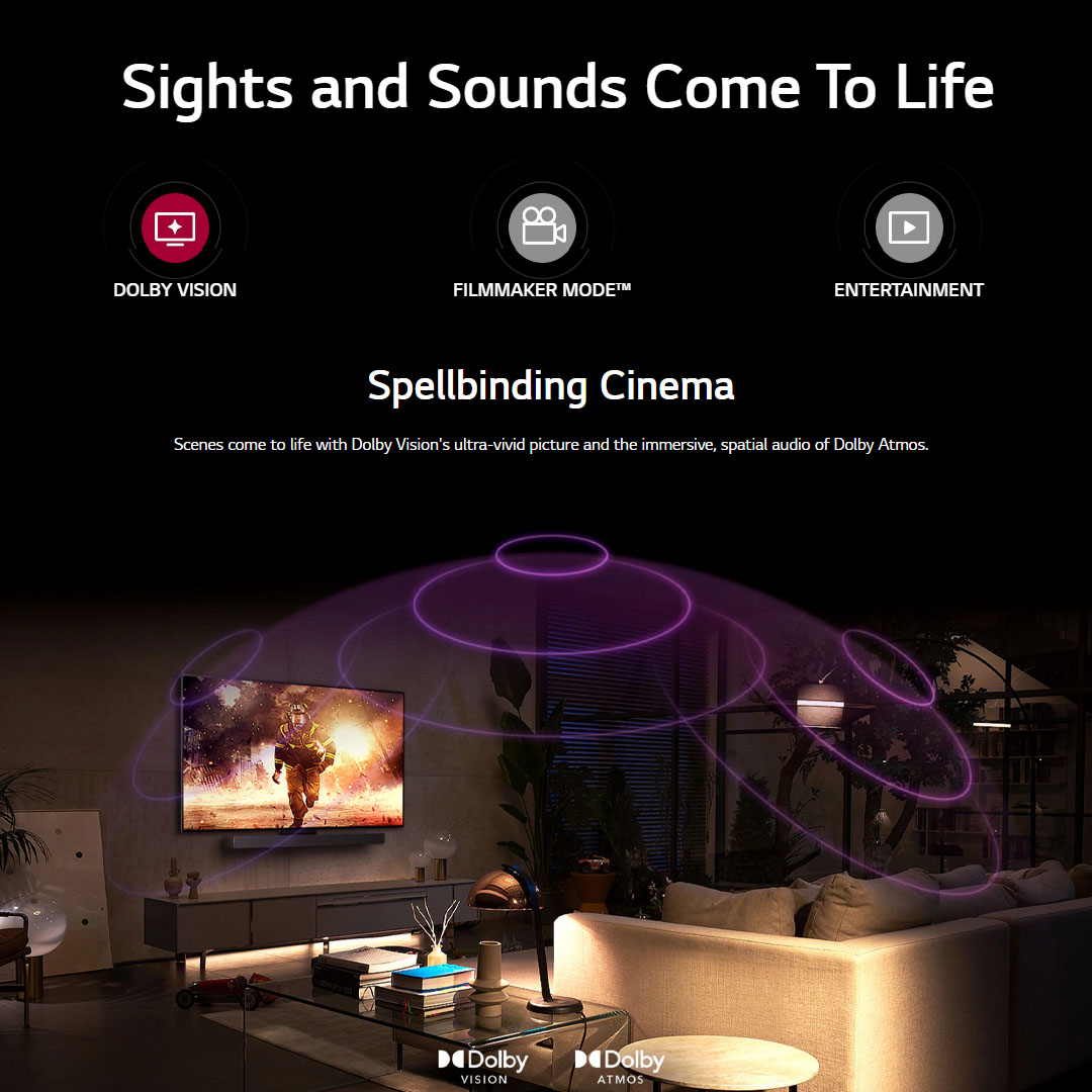 LG 65" 4K UHD Smart TV with AI ThinQ  OLED65C3PSA | Self-Lit OLED evo | α9 AI Processor 4K Gen6 | Brightness Booster Powering a Brighter | Hands-Free Voice Recognition | Smart TV with 2 Year Warranty